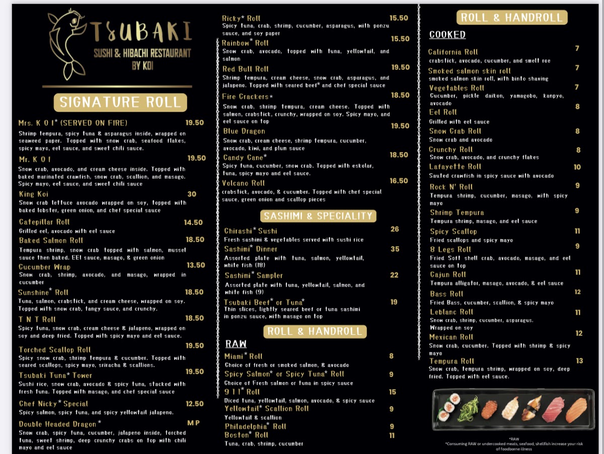 Menu Tsubaki Sushi & Hibachi By Koi-10