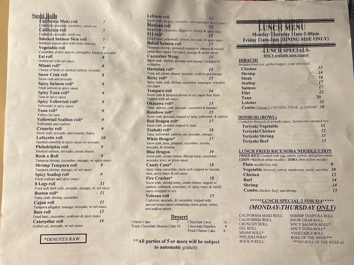 Menu Tsubaki Sushi & Hibachi By Koi-8